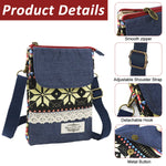 PALAY® Women Purse Bag Casual Phone Pouch Canvas Cloth Phone Bag Sling Bag Charming Boho Print Phone Bag Small Crossbody Bag Shoulder Bag Women Purse Bag