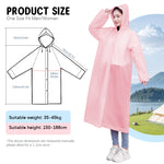 PALAY® Waterproof Rain Ponchos for Adults (2Pack)Reusable EVA Lightweight Long Raincoat with HoodButton-Up Unisex Rainwear for Motorcycle Commute, Monsoon Travel & Festivals (Length 136cm)