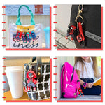PALAY® 2 Pcs Cartoon Keychain Keyring Fashion Couple KeychainsMiles Spider Man Silicone Keychain Metal Keyring Backpack Charm Bag Charm Pendent