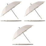 PALAY® Big Umbrella for Men Oxford with Straight Shank Unisex Windproof Rain Sun Protection Large Canopy Reinforced 8 Fiber Ribs Auto One-Touch Open Commute Outdoor Beige 3 PCS