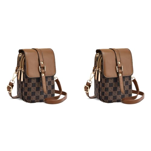 PALAY® Sling Bag for Women Crossbody Bag for Women Phone Bag Stylish PU Leather Mobile Cell Phone Holder Pocket Purse Wallet Mini Shoulder Bags Coffee Brown X2