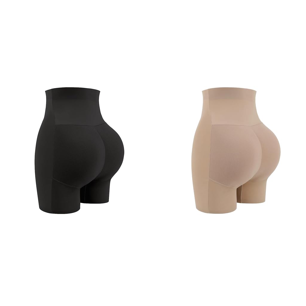 PALAY Womens Padded Butt Lifter Shapewear for Dresses with 3D Hip Enhancer Pads | Black and Beige