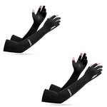 PALAY® 2 Pairs Hand Gloves for Sun Protection Non-Slip Touch Screen Arm Sleeves for Women Men UV Protection Hand Sleeves Full Arm Hand Gloves for Bike Riding, Driving, Cycling