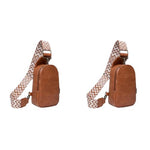 PALAY® Women Cross-Body Chest Bag Phone Pure Color PU Shoulder with Adjustable Strap Sling for Daily Commuting Travel 2 PCS