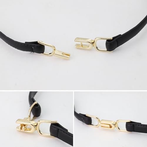 PALAY® 6PCS Waist Belt for Women Dress Fashion Slim PU Leather Ladies Waistband with Metal Buckle Closure for Shirt Blouse Blazer Black Brown