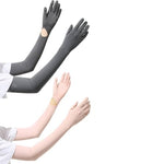 PALAY® 2 Pairs Hand Gloves for Sun Protection with Arm Sleeves for Women,Nylon Ice Silk Sun Protection Gloves Women Cooling UV Hand Cover Arm Sleeves Bike Riding - Anti-slip