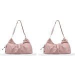 PALAY® Women Gym Bag Fashion Nylon with Shoe Compartment Duffle Travel Shoulder Multifunctional Waterproof Day Pack Adjustable Strap Pink 2 PCS