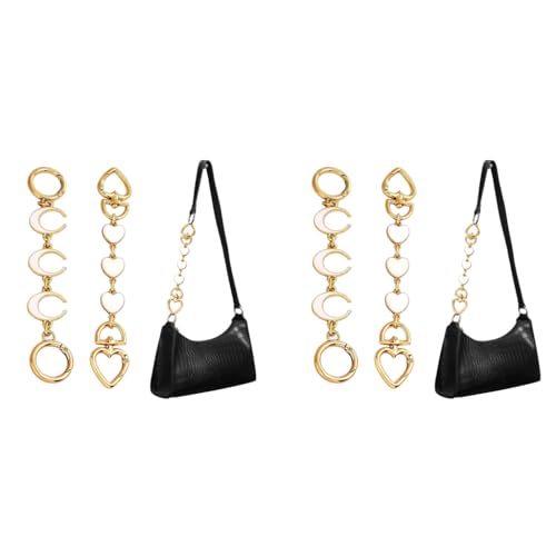 PALAY® 4PCS Bag Straps for Sling Purse Extender Chain Cute Charm Golden Strap for Bags Quick Connection Replacement Accessories for Handbag