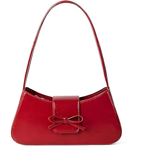 PALAY® Shoulder Bag for Women Cute Bow Purse Hobo Handbags Trendy Y2K Purses Patent Leather Clutch Bags Tote Bag for Woman