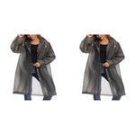 PALAY® 4PCS Rain Coat for Men Waterproof Hooded Poncho Jacket Women EVA Reusable Packable Outdoor Rainy Day Free Size Black