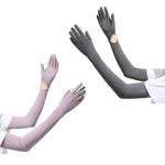 PALAY® 2 Pairs Hand Gloves for Sun Protection with Arm Sleeves for Women,Nylon Ice Silk Sun Protection Gloves Women Cooling UV Hand Cover Arm Sleeves Bike Riding
