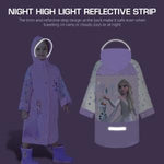 PALAY Raincoat for Kids Girls with Hood and Pockets featuring Elsa Cartoon Print | Knee Length Eva Poncho