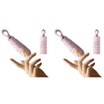 PALAY® 2Pcs Mini Sun Umbrella UPF 50 Plus Sun Protective Umbrella with Black Liner 6 Strong Ribs Design Fashion Outdoor Folding Umbrella Travel Lightweight Umbrella with Rubberized Hanging Handle