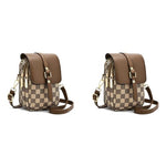 PALAY® Sling Bag for Women Crossbody Bag for Women Phone Bag Stylish PU Leather Mobile Cell Phone Holder Pocket Purse Wallet Sling Bag Mini Shoulder Bags (Brown) 2 PCS