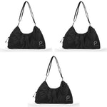 PALAY® Women Gym Bag Waterproof Nylon Carry-on with Shoe Compartment Travel Duffle Shoulder Adjustable Strap Multi Use Casual for Trip Black 3 PCS