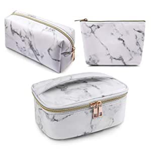 GUSTAVE® 3PCS Makeup Pouches Set for Travel Cosmetic Bags Waterproof Toiletry Storage