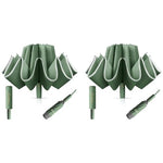 PALAY® Auto 3-Fold Large Umbrella with Reflective Strip 50 Inch Compact Travel Umbrella One-Touch Open Close Reinforced 10 Dual Ribs Sun Protection 99 Percent UV Rain Windproof for Men Women Green X 2