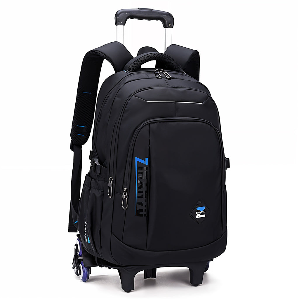 PALAY® School Backpack on 6-Wheel Backpack with Retractable Pull Handle School Backpack Detachable Wheel Stand Design Fashion Travel Backpack School Gift for Kids 6-12 Years Old