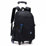 PALAY® School Backpack on 6-Wheel Backpack with Retractable Pull Handle School Backpack Detachable Wheel Stand Design Fashion Travel Backpack School Gift for Kids 6-12 Years Old