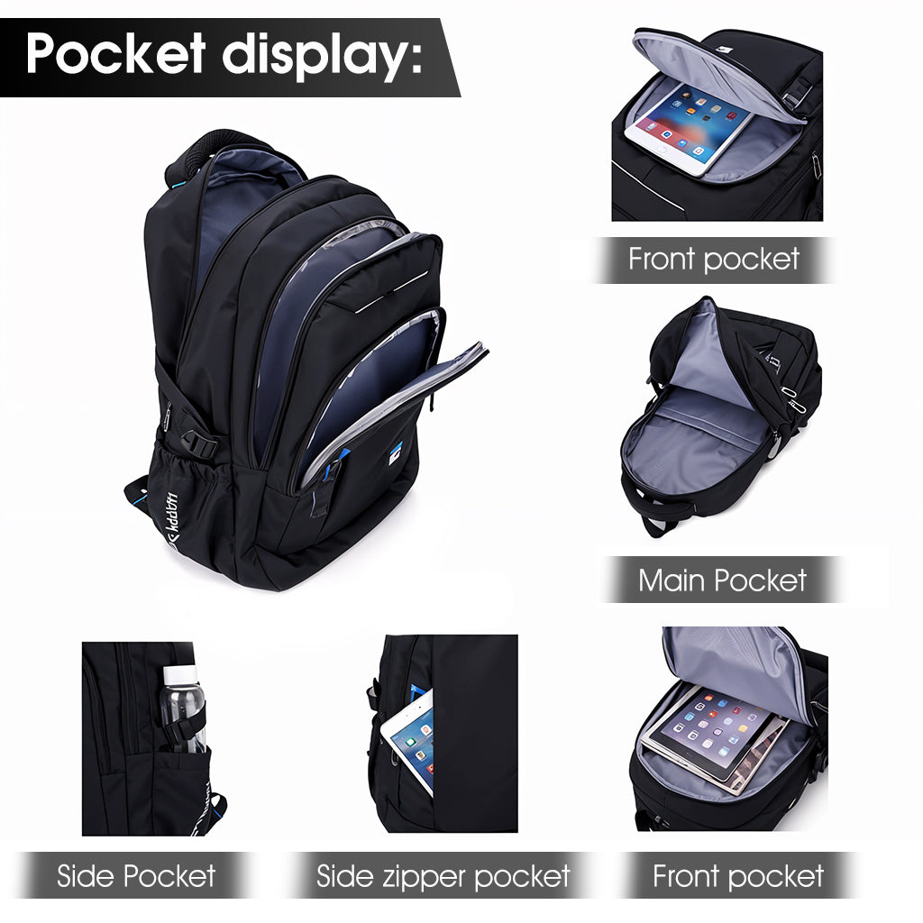 PALAY® School Backpack on 6-Wheel Backpack with Retractable Pull Handle School Backpack Detachable Wheel Stand Design Fashion Travel Backpack School Gift for Kids 6-12 Years Old