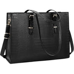 PALAY® Laptop Bag for Women 15.6 inches Laptop Tote Bag Fashion PU Leather Laptop Tote Bag Business Briefcase Shoulder Bag Commuting Handbag Crossbody Bag Detachable Shoulder Strap Design