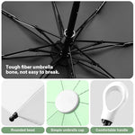PALAY® UV Umbrella Small for Sun Protection 5 Fold Stylish Capsule Women Men Kids Girls Boys Perfect Rain Windproof 8 Ribs Design UPF50 Gradient Green 2PCS