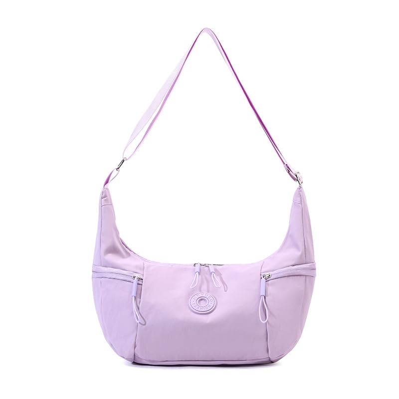 PALAY® Shoulder Bag for Women, Lightweight Sling Purse with Zipper, Trendy Crescent Crossbody Bags with Adjustable Stap-Violet