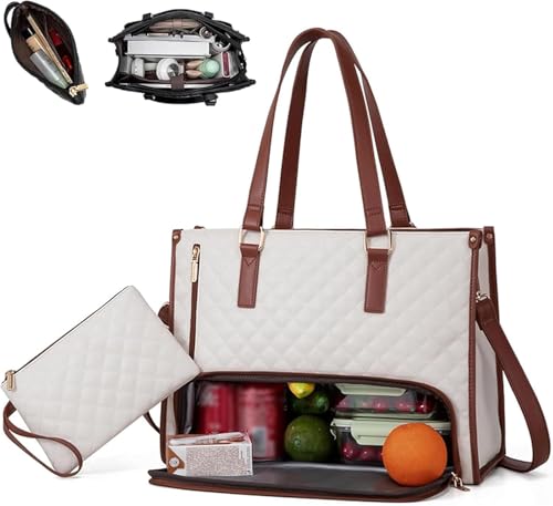 PALAY® Tote Bag for Woman Lunch Bag with Insulated Compartment 2 in 1 Lunch Tote Bag for Women Shoulder Bags for Business, Office,Travel, Beach,Casual,College
