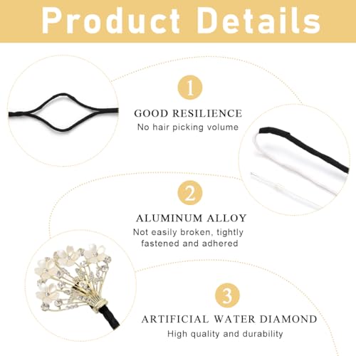 PALAY® 2pcs Magic Hair Bun Maker for Hair Mermaid Tail Rhinestone Bun Accessories for Women Elegant Accessories Women Flower Twist Shaper Medium Thick