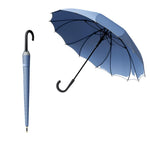 PALAY® Automatic Rain Umbrella Stick Rain Umbrella with Straight Handle Fashion Outdoor One-Touch Automatic Umbrella Windproof Fiberglass Ribs Design Large Canopy Stick Rain Umbrella, Blue