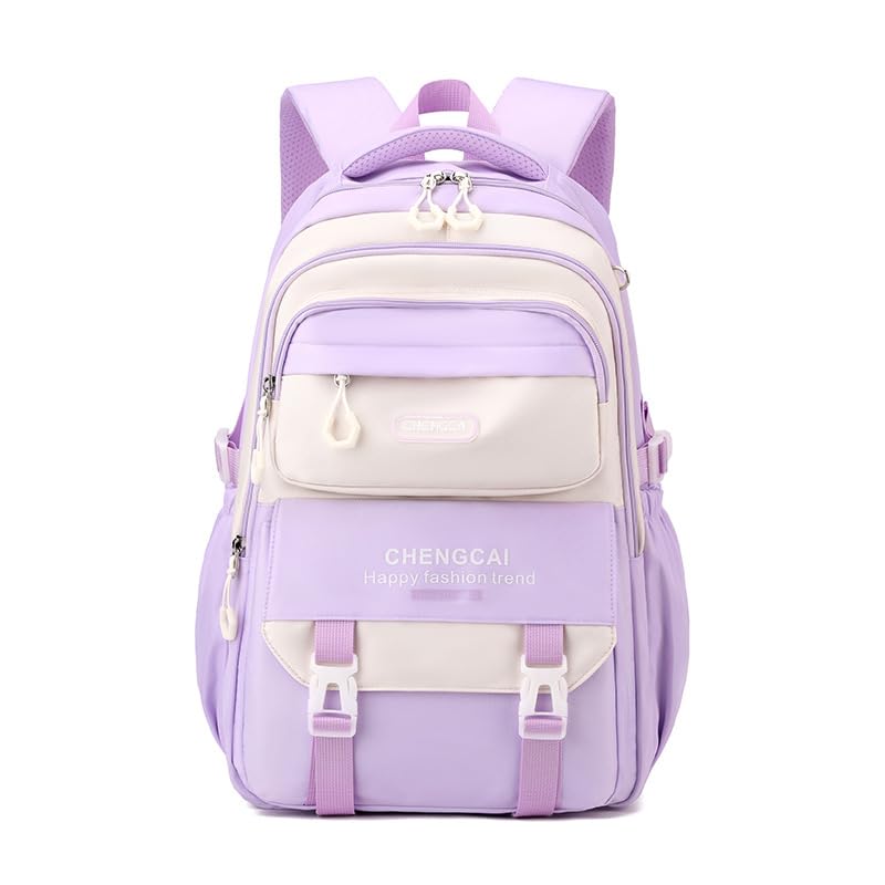 PALAY® Casual School Bags Children's Backpacks Girls Boys School Daypacks Teens Student Lightweight Bookbag for Daughter Son Primary Junior High University Travel Backpack Waterproof Polyester Purple