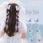 PALAY® 6Pcs Pearl Butterfly Kids Hair Clips for Girls,Cute Braid Hair Accessories for Kids Girls Fashion Hairpin Beaded String Charm Headpieces Pins Gift Party Daily Headwear