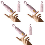 PALAY® 3Pcs Mini Sun Umbrella UPF 50 Plus Sun Protective Umbrella with Black Liner 6 Strong Ribs Design Fashion Outdoor Folding Travel Lightweight Umbrella with Rubberized Hanging Handle