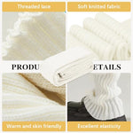 PALAY® Leg Warmers for Women, Knee-high Winter Socks for Women, Leg Warmer y2k 27.5in Long Knit White Cotton Stocking for Girls Teens (All Season Use)