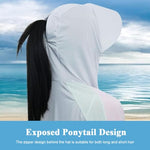 PALAY® Woman Sun Protection Hoodie Jacket Lightweight UPE50 Sun Blocking Coat with Pocket Long Sleeve Shirt Hiking Outdoor Face Mask 3 PCS