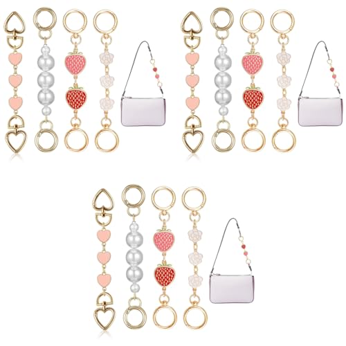 PALAY® 12PCS Bag Extender Chain Golden Chain for Bag 5.7-6.7 Inches Cute Charm Strap Quick Connection Fashion for Purse Handbag Sling Bag