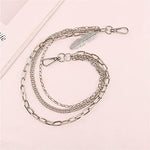 PALAY Pants Chain with Clip Fastening for Punk Dancer and Biker Style | 60–80cm Silver Metal