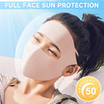 PALAY® 3pcs Full Face Mask for Sun Protection, 3D Face Cover for Women, UPF 50+ Summer Mask Biking Driving Breathable Ice Silk Cooling Sun UV Masks (Reusable)