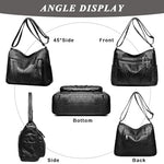 PALAY® Fashion Shoulder Bag for Women PU Leather Multi-Layer Compartment Sling Tote Crossbody Pouch Casual Travel Daily Commuting 3 PCS