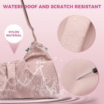 PALAY® Women Gym Bag Fashion Nylon with Shoe Compartment Duffle Travel Shoulder Multifunctional Waterproof Day Pack Adjustable Strap Pink 2 PCS