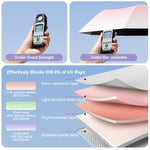 PALAY® Compact Umbrella for Sun Rain Protection Auto Open Close Travel Folding with Flower Charm Strap Black Tape UV 8 Dual Ribs Anti-Slip Rubber Handle Outdoor Commute 2 PCS