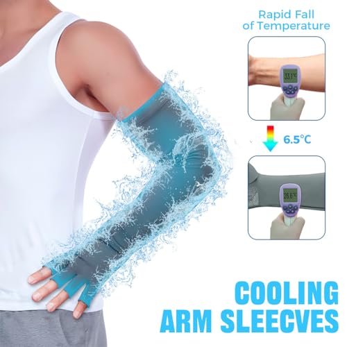 PALAY® Arm Sleeves for Men Women Hand Gloves for Sun Protection Summer UV Protection Cooling Hand Cover Quick Dry Breathable Silk Arm Sleeves for Driving, Bike Riding, Hiking - 1 Pairs 3 PCS