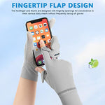 PALAY® 2 Pairs Hand Gloves for Sun Protection, Sun Protection Gloves for Women Bike Riding, UPF 50+ Breathable Summer Hand Glove for Cycling Riding Fishing, Non Slip & Touch Screen (Grey & White)