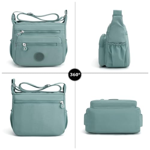 PALAY® Women Crossbody Bag Waterproof Nylon Multi-Layer Casual Satchel Shoulder Messenger Travel Day Pack 2 PCS