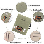 PALAY® Leather Wallets for Women Stylish Cute Mini Animals Embroidery Short Card Holder Billfold Purse Gift Girls Green 3 PCS