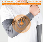 PALAY® 4 Pair Men' Arm Sleeves, Loose-fit Sun Protection Sleeves, Ice Silk Breathable Quick Dry
