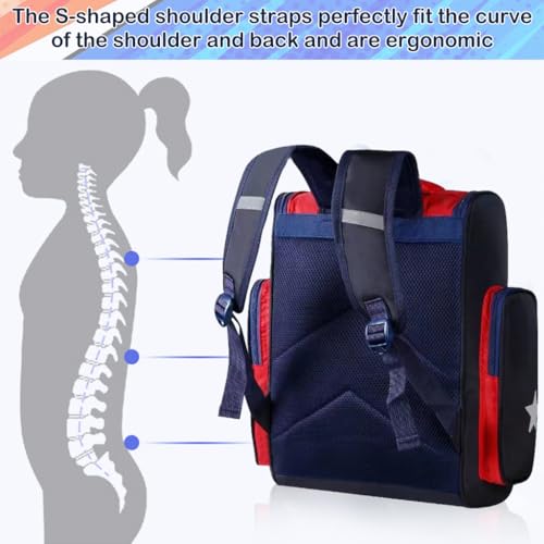 PALAY® School Bags for Boys Stylish Spiderman Waterproof Kid Bag for Travel Camping Burden-Relief Backpack Gift 3-6 Years Old 27x13x38cm 2PCS