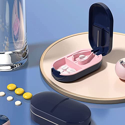 PALAY® Cortador de Pastillas, Pill Cutter con Dispensador de Pastillas, Partidor Pastillas con Hoja Acero Inoxidable, Triturador de Pastillas, Pastillero Portátil para Vitaminas, Pastillas, Tabletas