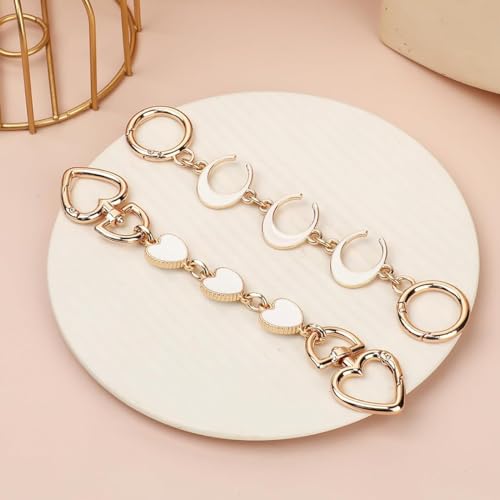 PALAY® 4PCS Bag Straps for Sling Purse Extender Chain Cute Charm Golden Strap for Bags Quick Connection Replacement Accessories for Handbag