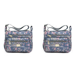 PALAY® Crossbody Bag for Women Nylon Shoulder Floral Multi-Pocket Purse 2 PCS